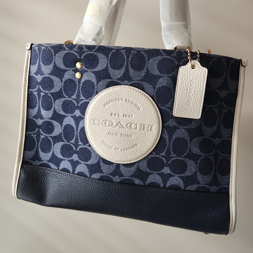 Coach Blue and White Clutch